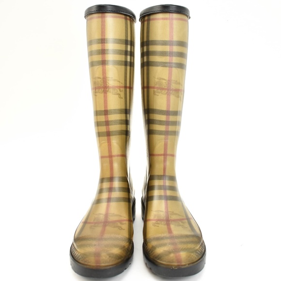 burberry nova check rain boots